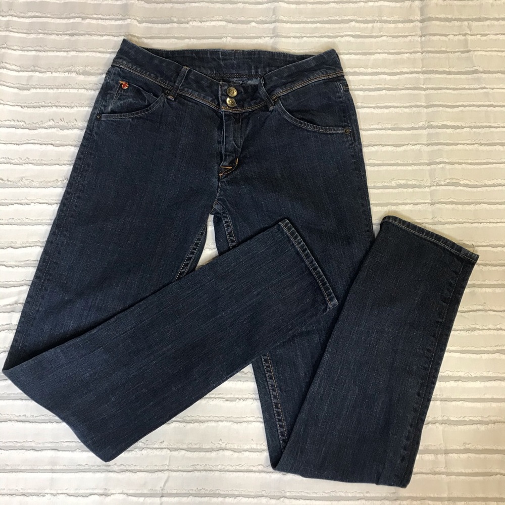 Hudson dark wash five pocket jeans size 28